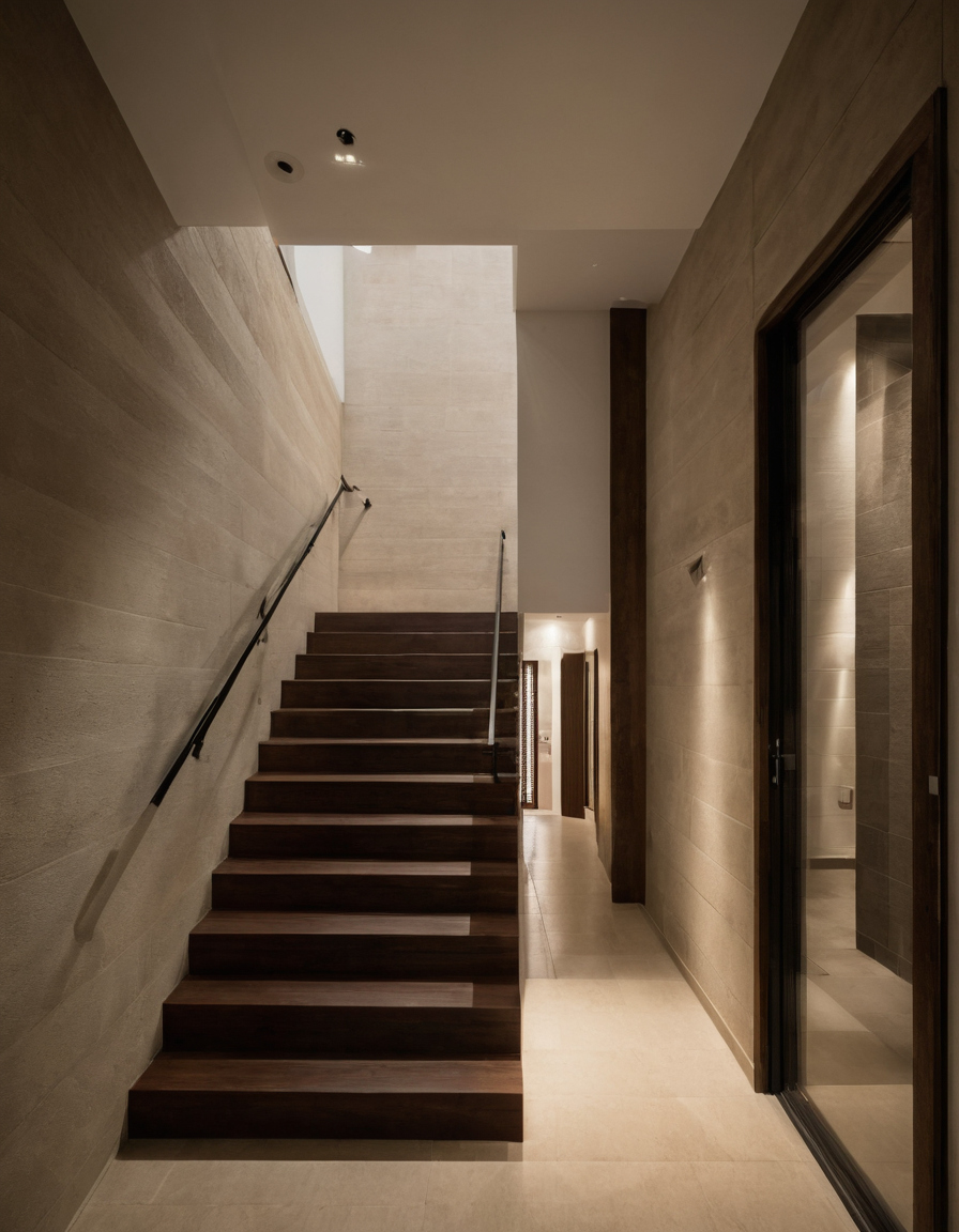 Luxury interior image showing Family stairs, lifts, and lounges should not become guest shortcuts